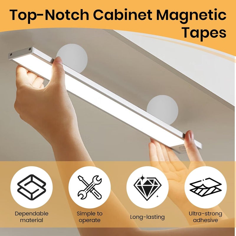 TNJPSEK 24 Pack Under Cabinet Light Metal Adhesive Strips for Magnetic LED Lights, Replacement Iron Plates Sticky Mounting Brackets for Closet Kitchen Wardrobe Counter Lighting Holders (Not Magnetic) - Image 5